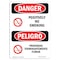 Signmission Safety Sign, OSHA Danger, 10" Height, Rigid Plastic, Positively On Smoking With Symbol, Spanish OS-DS-P-710-VS-1535 - alternate 1